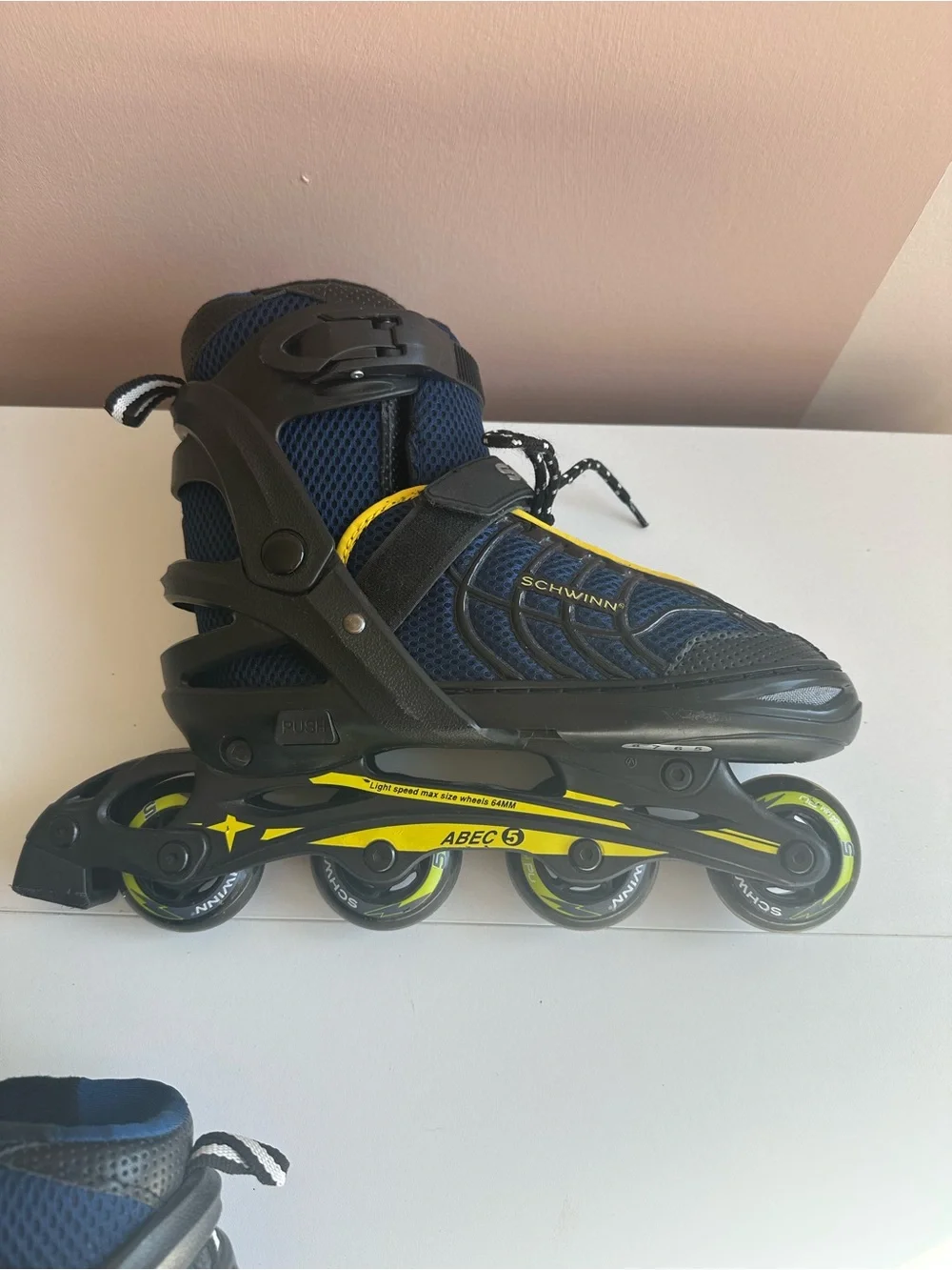 Schwinn Kids Rollerblades Youth size 5-8 Blue and Yellow Adjustable Inline Skate